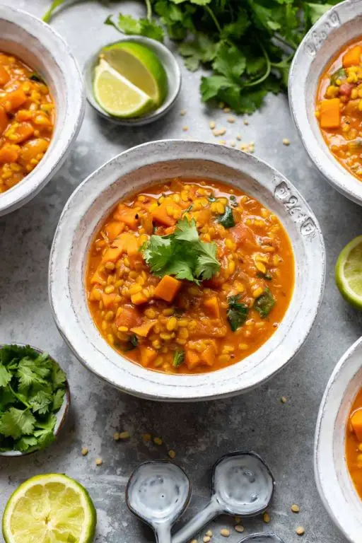 Sprouted Moong and Sweet Potato Curry