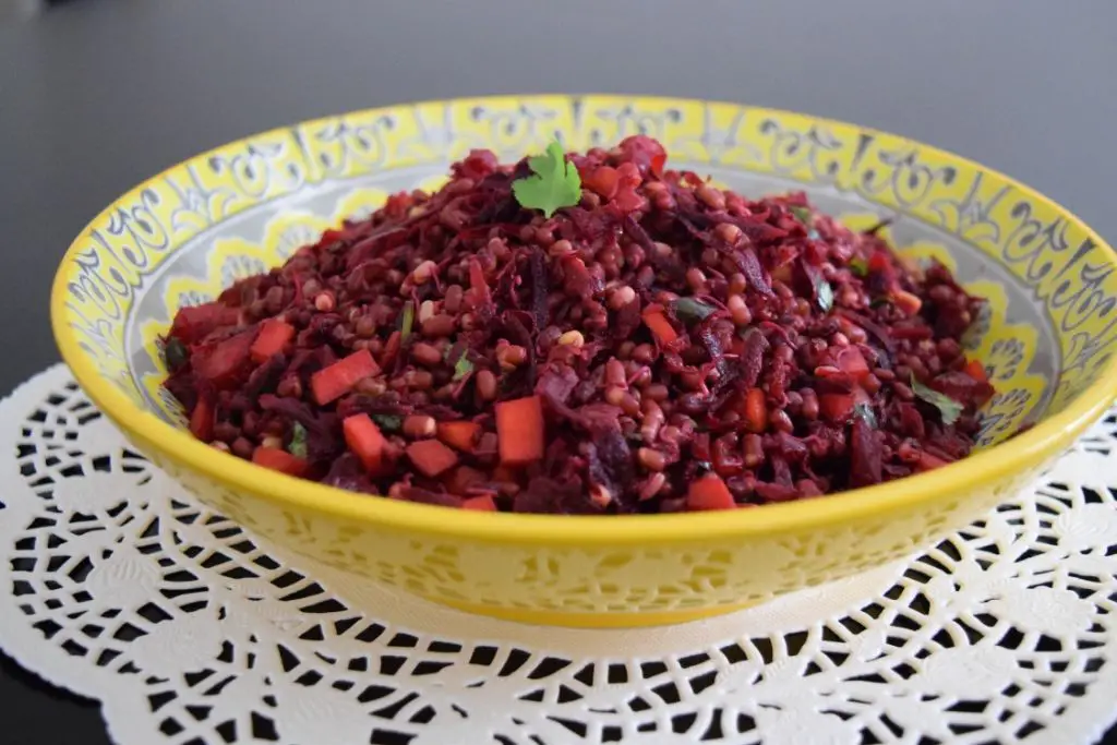 Sprouted Mung Bean and Beetroot Salad