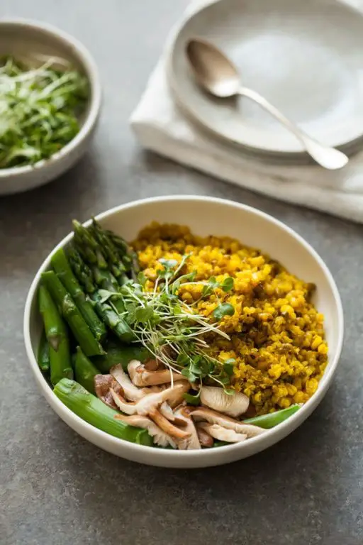 Sprouted Mung Bean and Quinoa Bowl