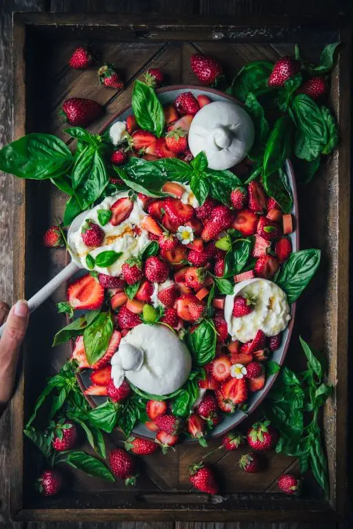 Strawberry Caprese Salad with Fresh Basil