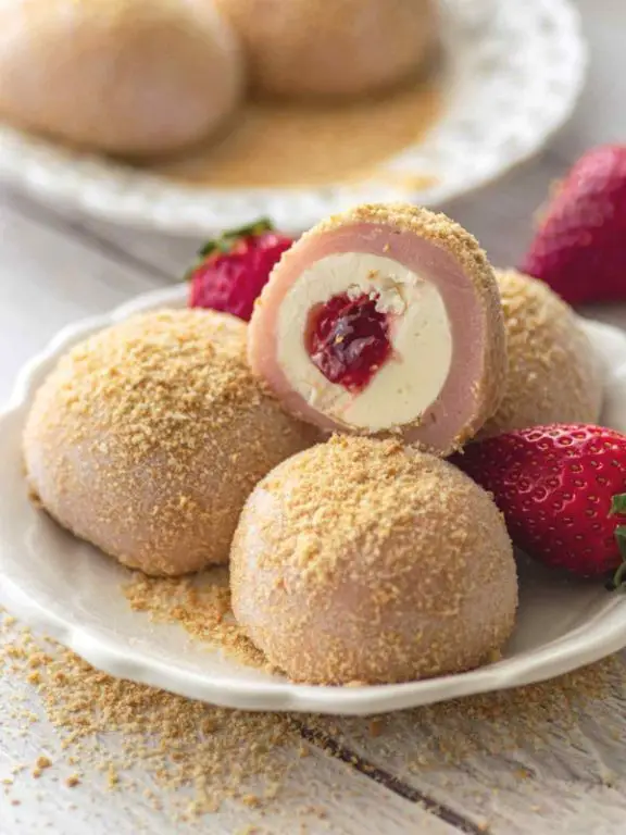 Strawberry Cheesecake Mochi Balls