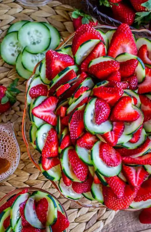 Strawberry Cucumber Salad with Honey Glaze