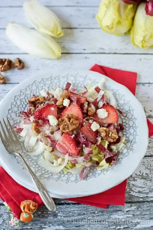 Strawberry Endive Salad with Walnuts