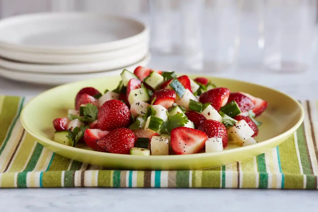 Strawberry Jicama Salad with Chili Lime Dressing