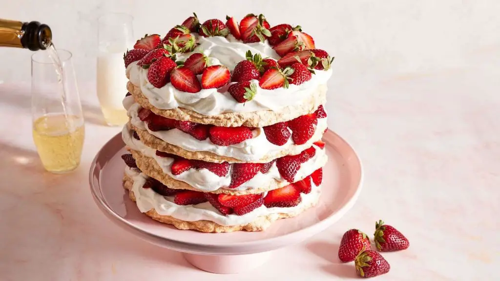 Strawberry Meringue Layer Cake