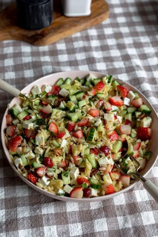 Strawberry Orzo Salad with Fresh Herbs