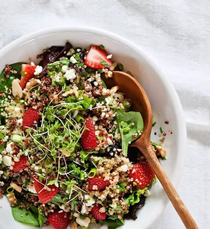 Strawberry Quinoa Salad with Mint and Feta