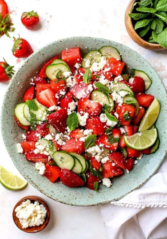 Strawberry Watermelon Salad with Feta