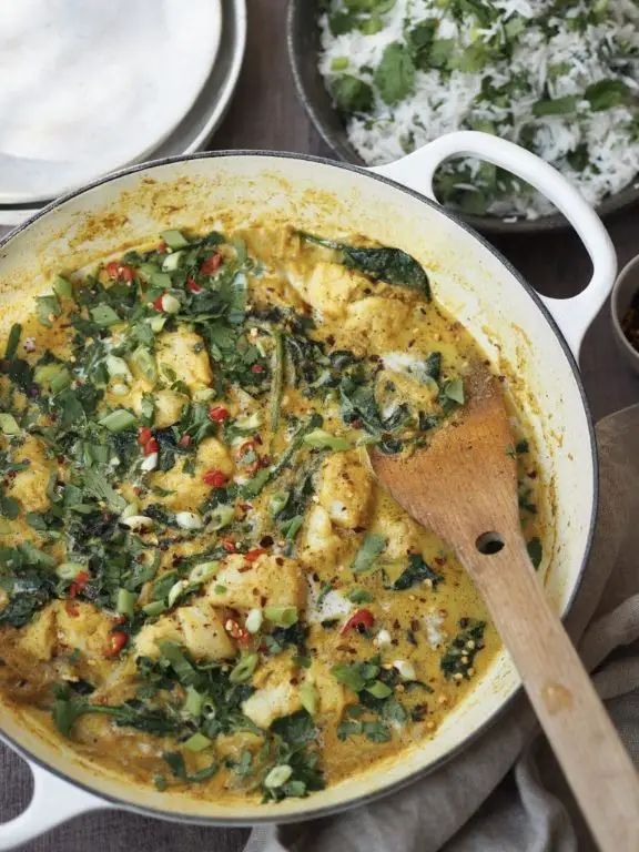 Sturgeon Curry with Coconut Milk and Lemongrass