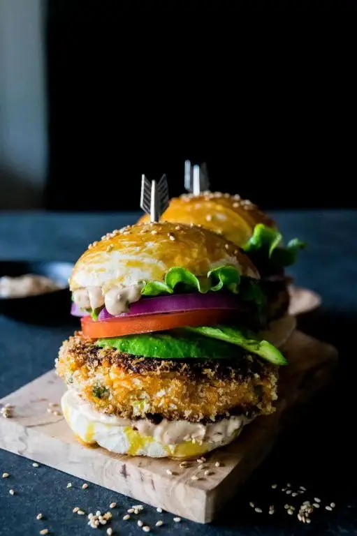 Sweet Potato Burger with Chipotle Mayo