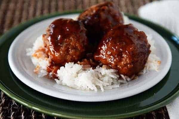 Sweet and Sour Meatballs with Rice