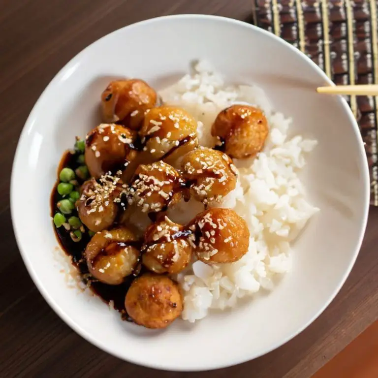 Teriyaki Chicken Takoyaki with Sesame Seeds