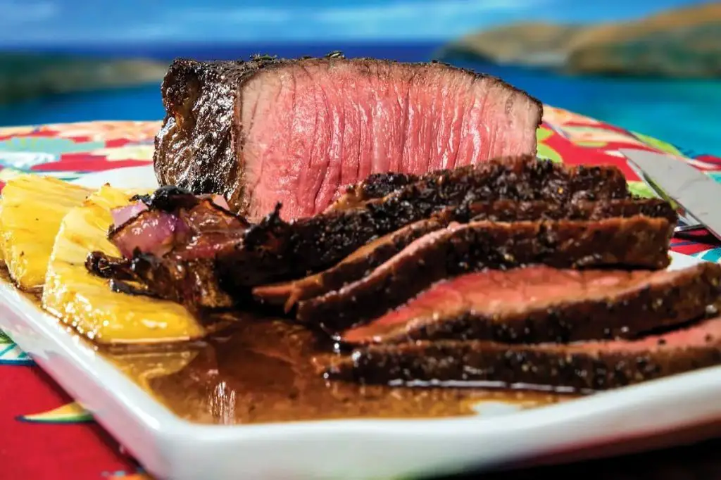 Teriyaki Grilled London Broil with Pineapple Salsa