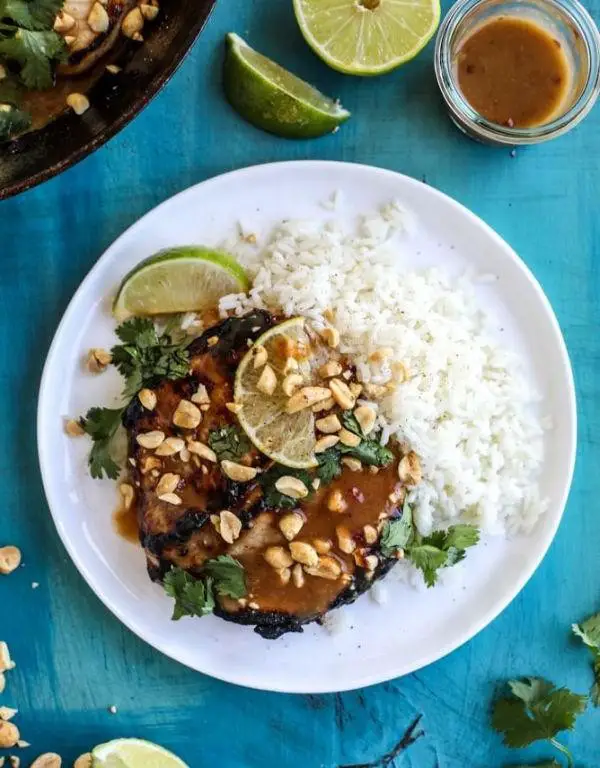 Thai Chili Pork Chop Skillet with Coconut Rice