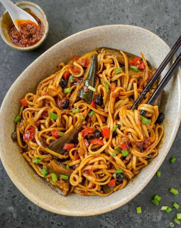 Thai Eggplant and Chili Garlic Noodles