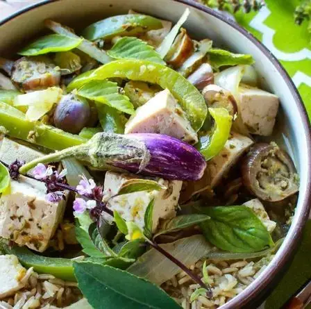 Thai Eggplant and Crispy Tofu Green Curry