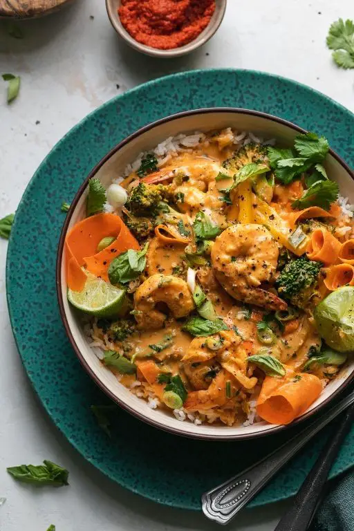 Thai Eggplant and Shrimp Red Curry