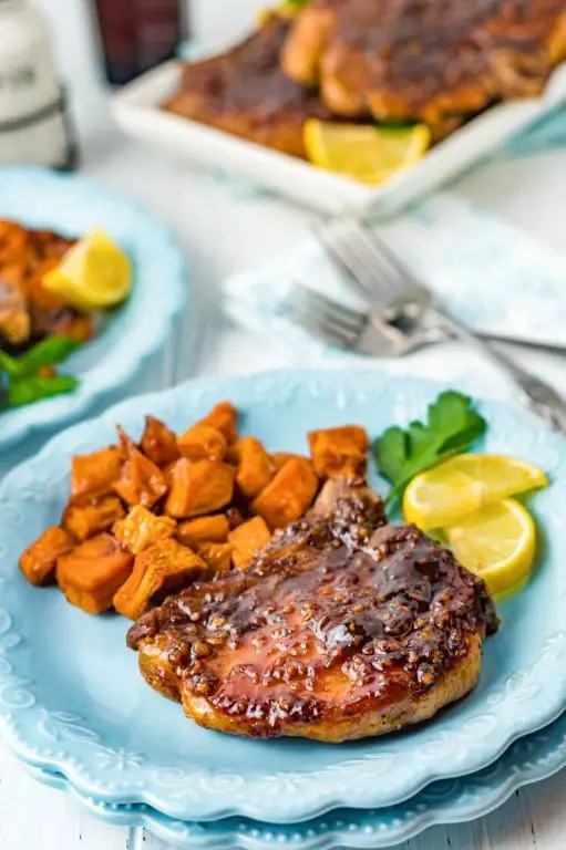 Thick Bone-In Pork Chops with Maple Bourbon Glaze