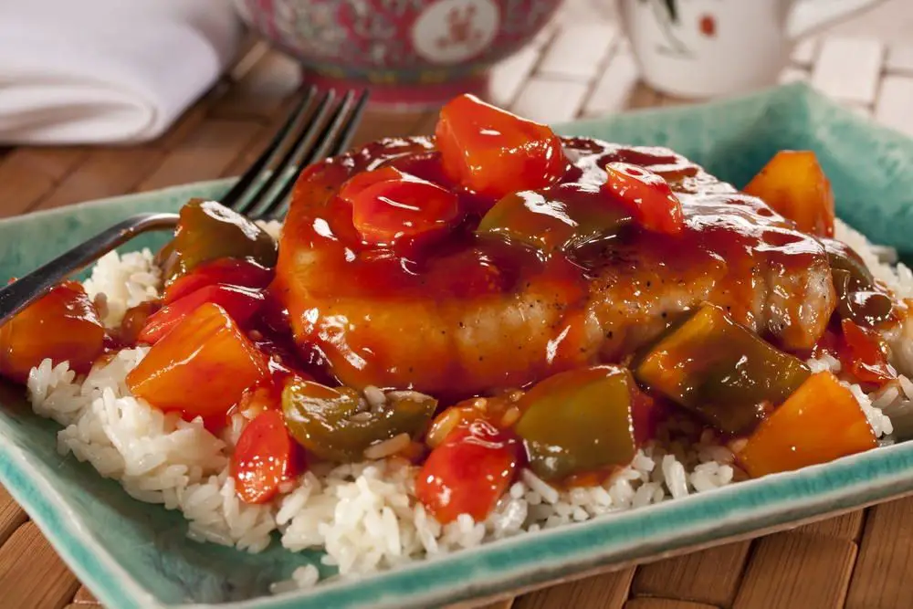 Thick Bone-In Pork Chops with Sweet and Sour Pineapple Sauce
