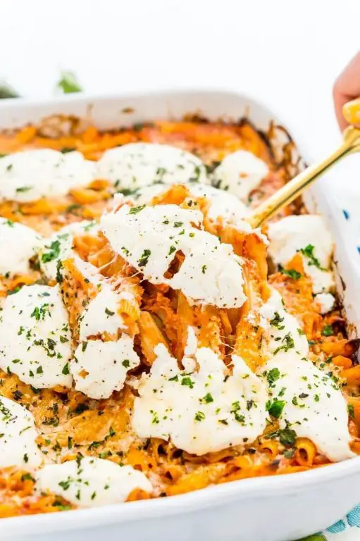 Tomato Basil Ricotta Pasta Bake