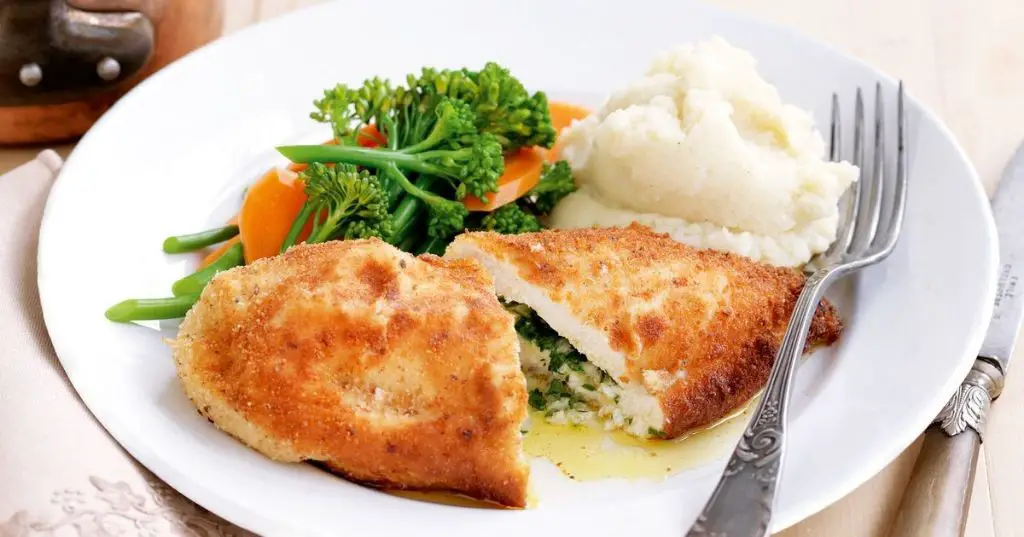 Traditional Chicken Kiev with Garlic Butter