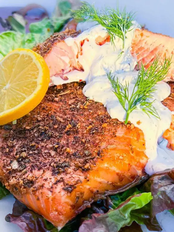 Traeger Smoked Salmon with Creamy Dill Sauce