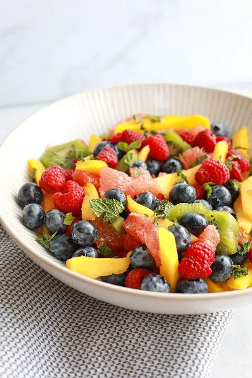 Tropical Fruit Salad with Honey Lime Dressing