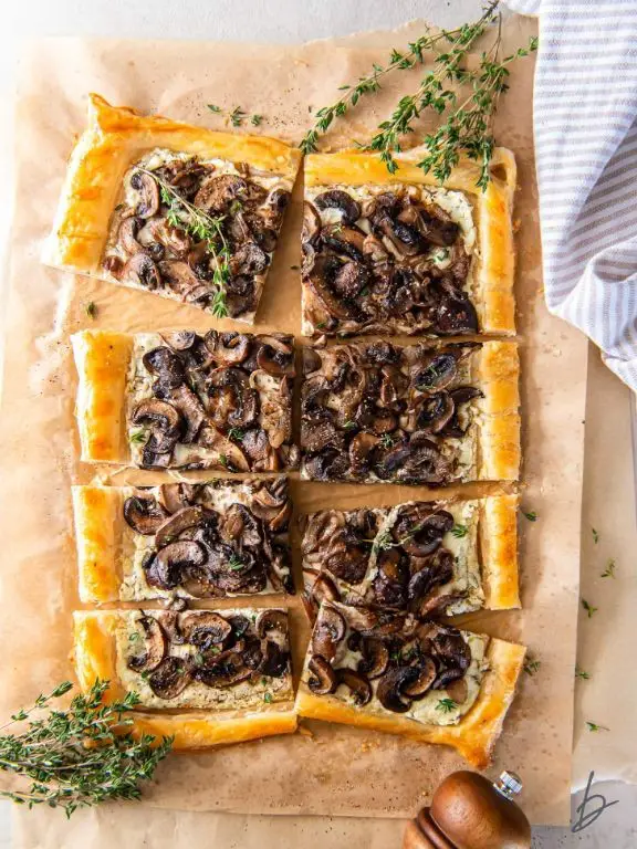 Trumpet Mushroom and Goat Cheese Tart