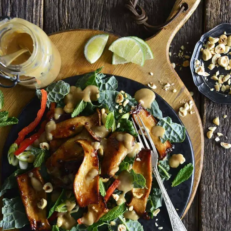 Trumpet Mushroom and Kale Salad