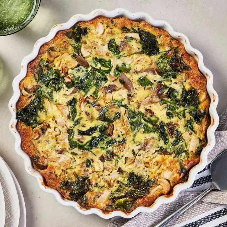 Trumpet Mushroom and Spinach Quiche