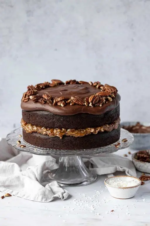 Vegan German Chocolate Cake with Dairy-Free Frosting