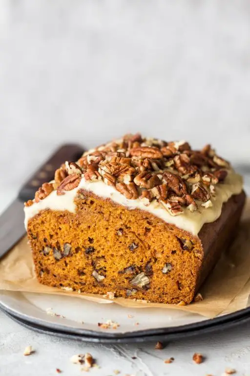 Vegan Pumpkin Bread with Maple Glaze