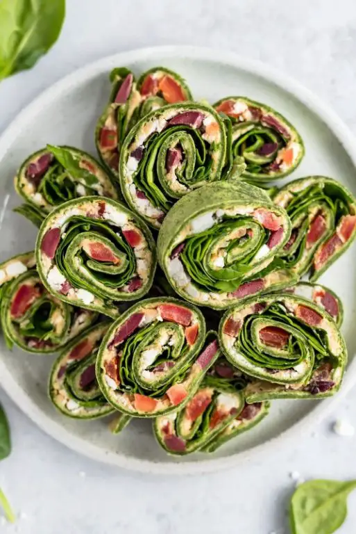 Vegetarian Spinach and Feta Tortilla Roll Ups