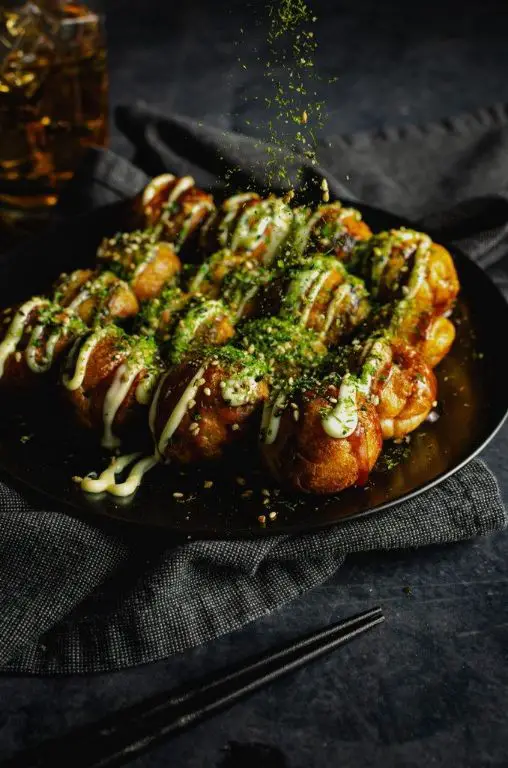 Vegetarian Takoyaki with Mushrooms and Corn