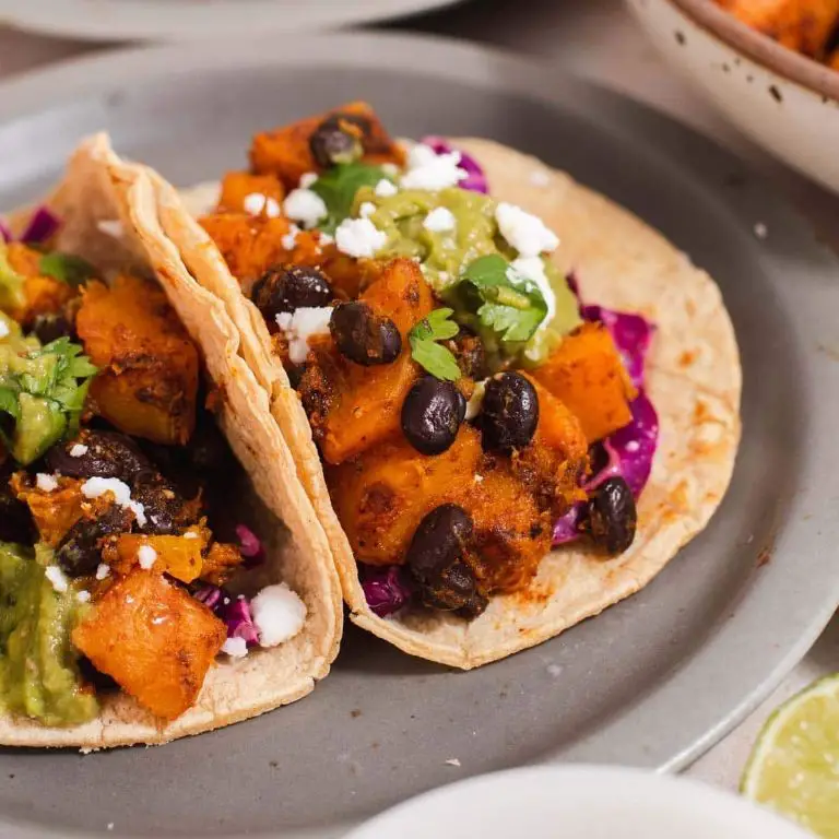 Whole Butternut Squash Tacos with Black Beans