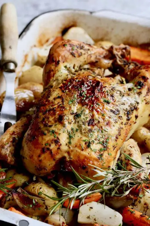 Whole Chicken with Garlic Butter and Herbs