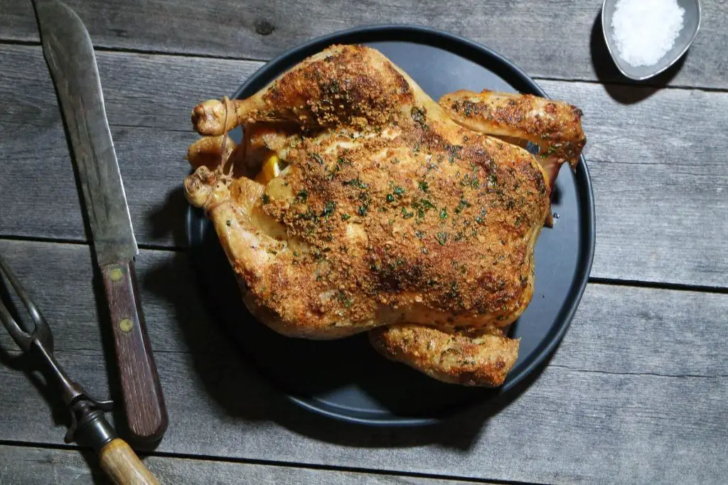Whole Chicken with Garlic and Parmesan