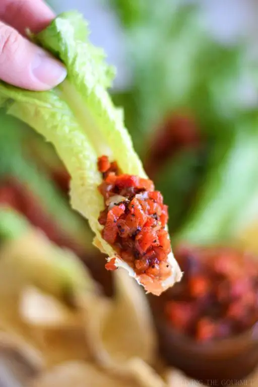 Wilted Lettuce and Roasted Red Pepper Dip