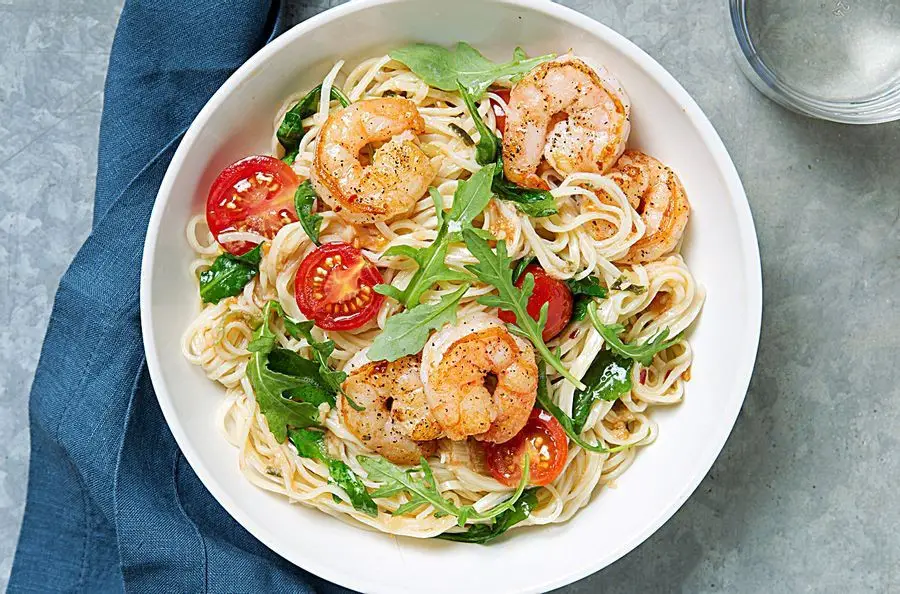 Wilted Lettuce and Shrimp Scampi