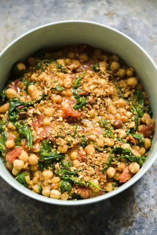 Wilted Lettuce with Smoked Paprika and Chickpeas