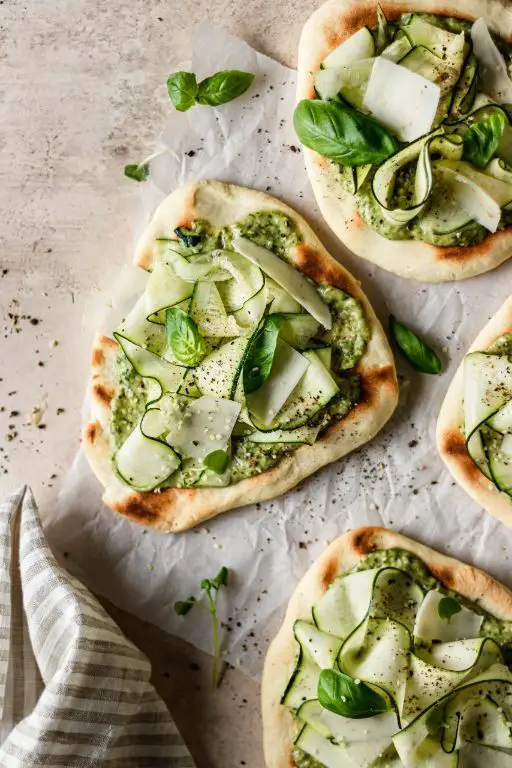 Zucchini Flour Flatbread with Garlic Butter