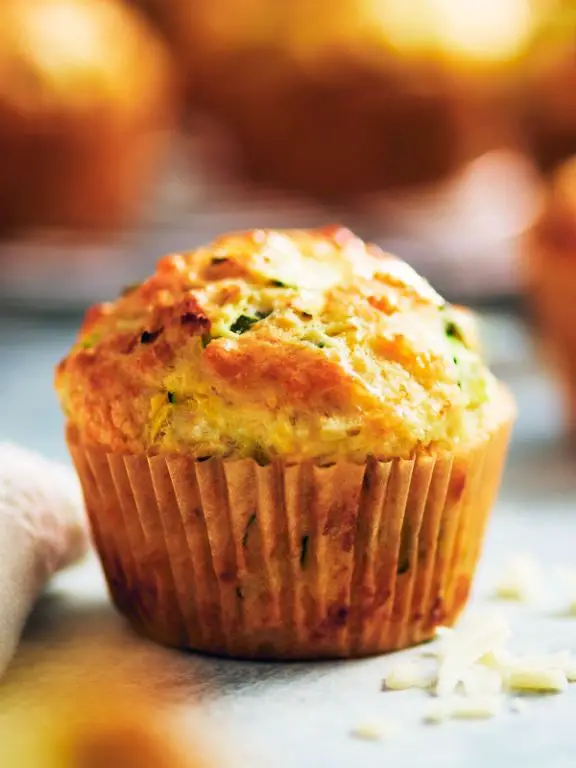 Zucchini Flour Savory Muffins with Cheese
