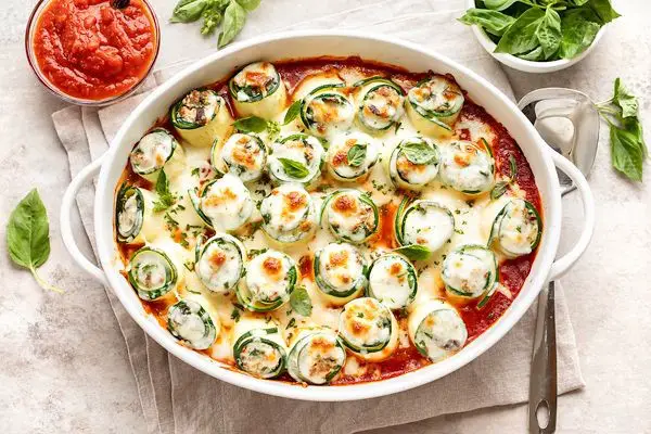 Zucchini Roll-Ups with Fresh Mozzarella