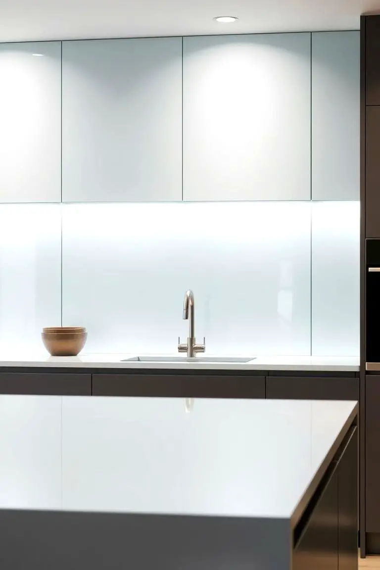 Sleek Glass Backsplash