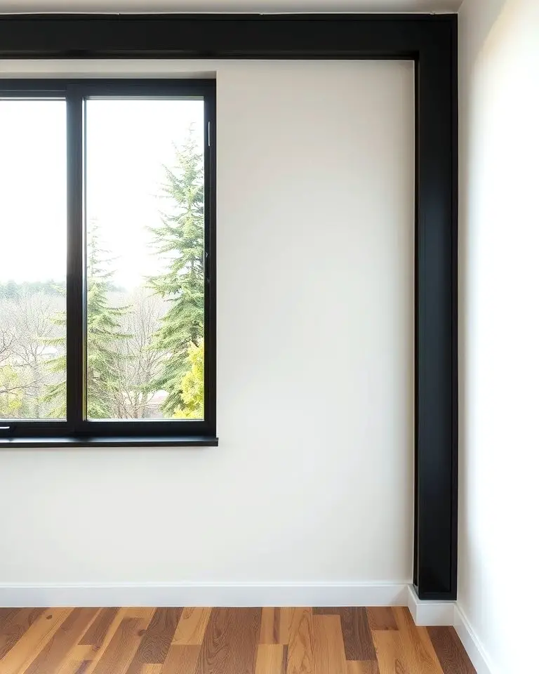 Sleek Black Window Trim for a Bold Contrast