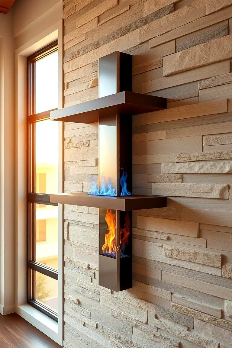 Wall-Mounted Contemporary Fireplace