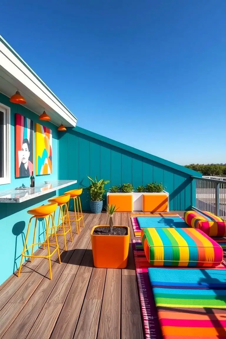 Vibrant Colorful Deck Space