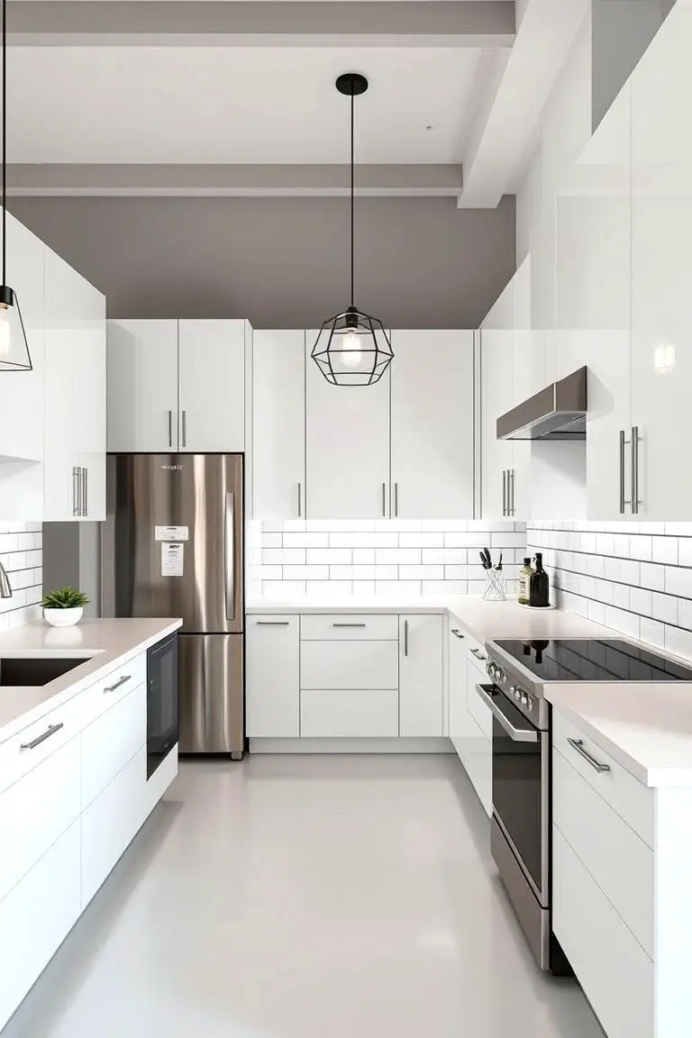Contemporary White Kitchen with Clean Lines