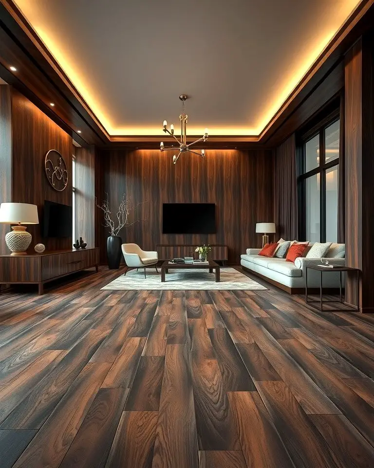 Dark-Stained Wood Floors