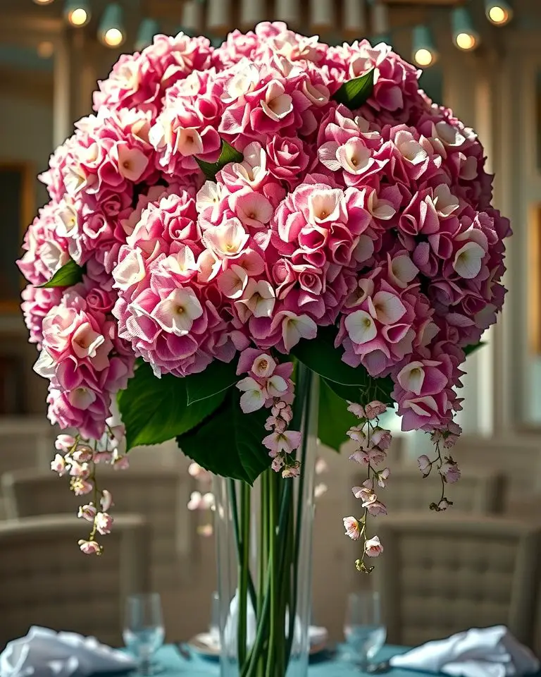 Cascading Hydrangea Centerpiece